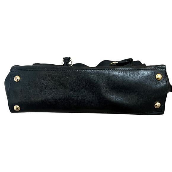 Michael Kors Black Leather Hamilton Moderne Large Satchel Bag Shoulder Tote - Picture 14 of 16